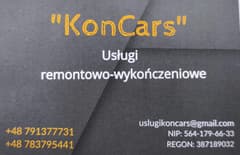 "KonCars" Usługi Remontowo - Wykończeniowe 